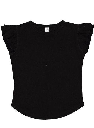 Toddler Girls Flutter Sleeve Tee Rabbit Skins 3339