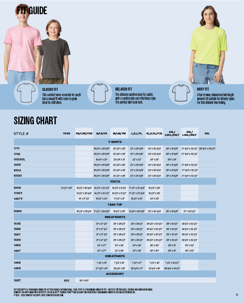 Sizing Charts