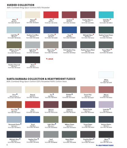 NEXT LEVEL APPAREL COLOR CARD