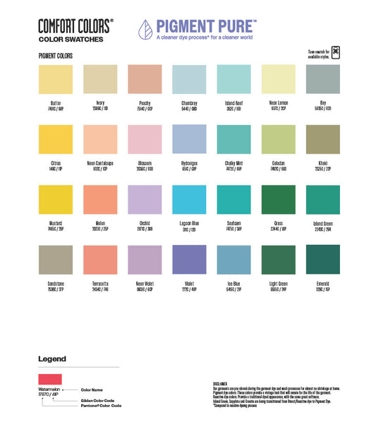 Comfort Colors Color Cards