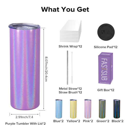 20oz Tumblers Holographic Colors Get Yours Customized Today!