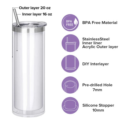 20oz Snow Globe Tumbler Sublimation or Sticker