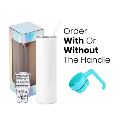20oz White Tumblers with or without Handle Screw on Lid Get Yours Customized Before they're Gone!!