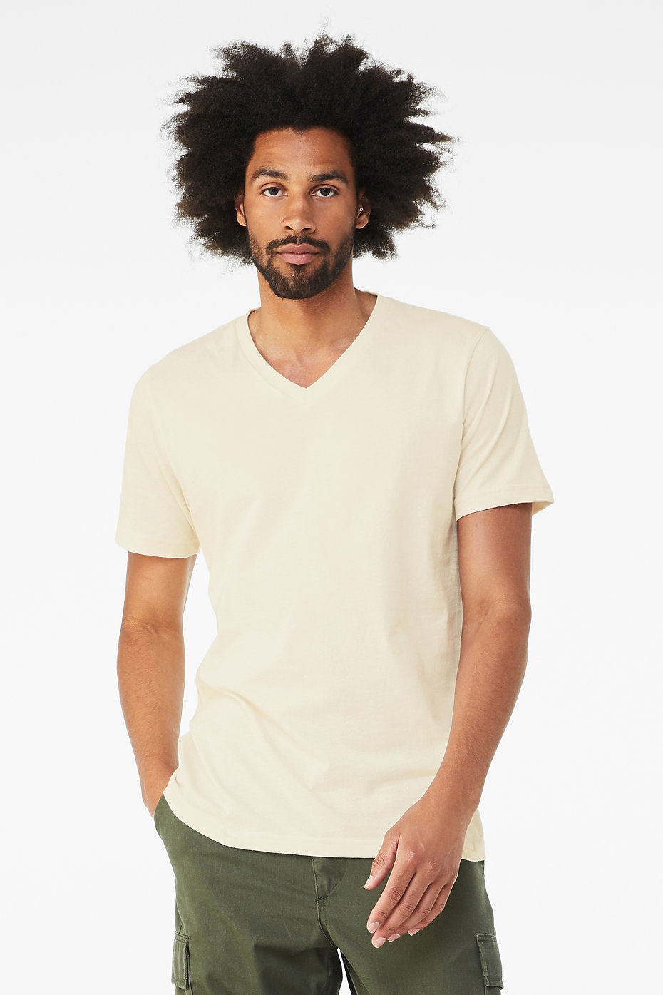 Unisex Jersey Short Sleeve V-Neck Tee  Bella+Canvas  3005 X-LARGE, XX-LARGE, & XXX-LARGE