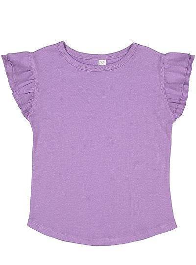 Toddler Girls Flutter Sleeve Tee  Rabbit Skins  3339