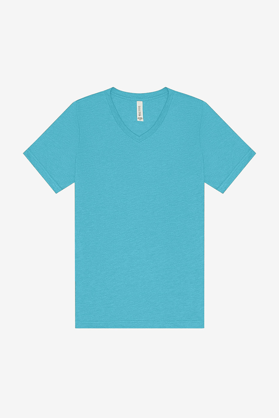 Unisex Triblend short sleeve V-neck tee in blue with modern fit and soft tri-blend fabric