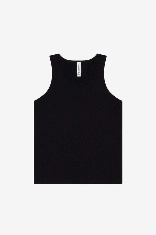 Black youth jersey tank top with round neck and modern fit by Bella+Canvas 3480Y made of 100% Airlume cotton