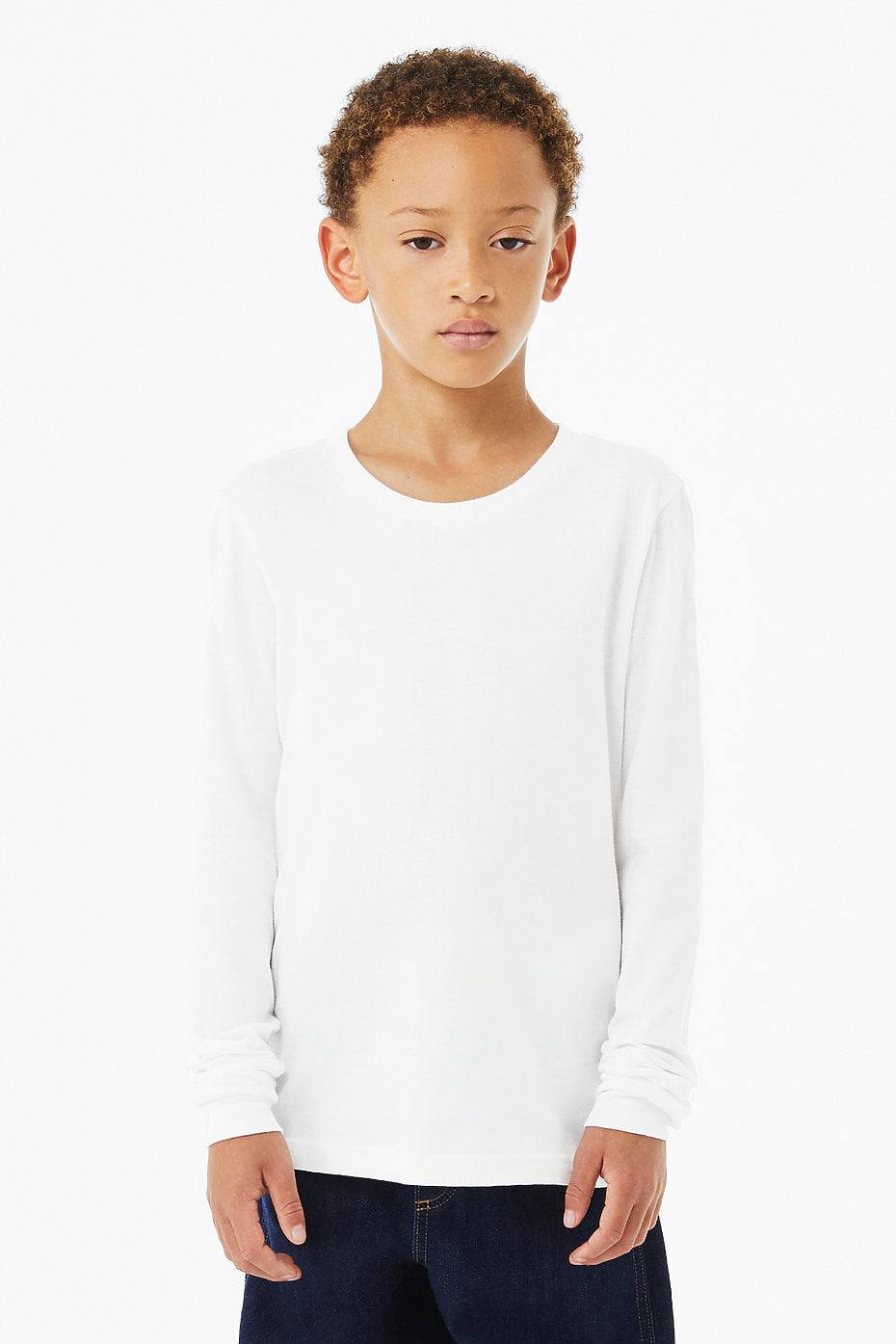 Youth Heather CVC Long Sleeve Tee  Bella+Canvas  3501YCVC