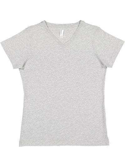Women's V-neck Fine Jersey Tee  LAT  3507  X-SMALL, SMALL, MEDIUM, & LARGE