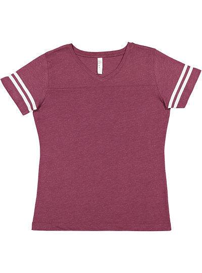 Women's V-neck Football Tee  LAT  3537