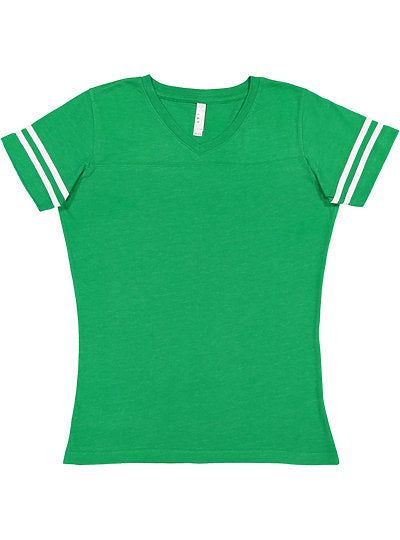 Women's V-neck Football Tee  LAT  3537