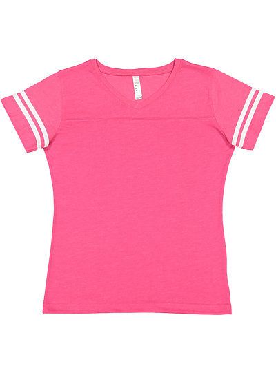 Women's V-neck Football Tee  LAT  3537