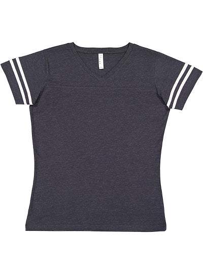Women's V-neck Football Tee  LAT  3537