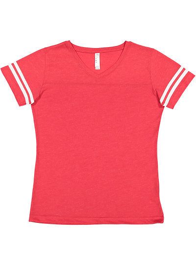 Women's V-neck Football Tee  LAT  3537