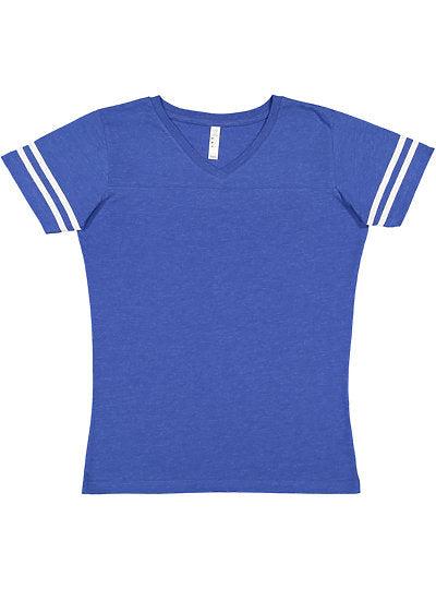 Women's V-neck Football Tee  LAT  3537