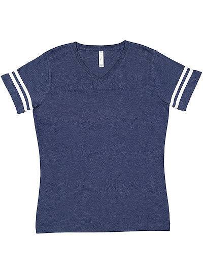 Women's V-neck Football Tee  LAT  3537