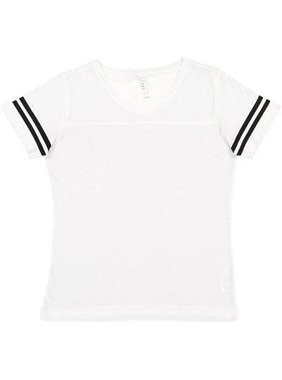 Women's V-neck Football Tee  LAT  3537
