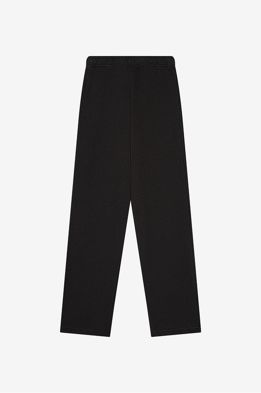 Unisex Sponge Fleece straight leg sweatpant in black with elastic waistband and internal drawcord