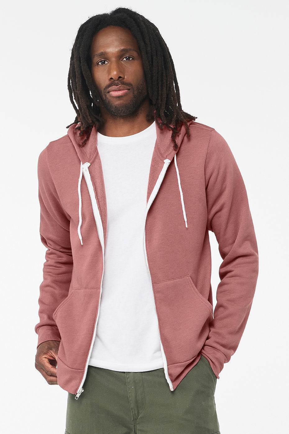 Unisex Sponge Fleece Full-Zip Hoodie  Bella+Canvas  3739  MEDIUM & LARGE