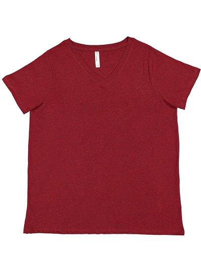 Women's Curvy V-neck Fine Jersey Tee  LAT  3817