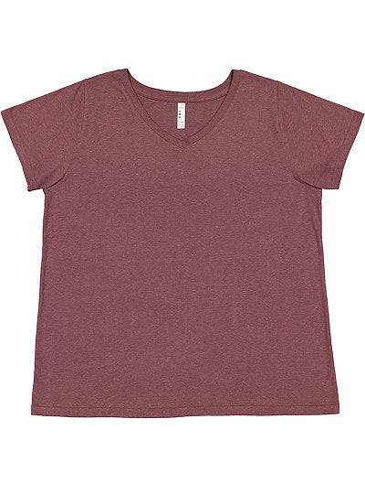 Women's Curvy V-neck Fine Jersey Tee  LAT  3817