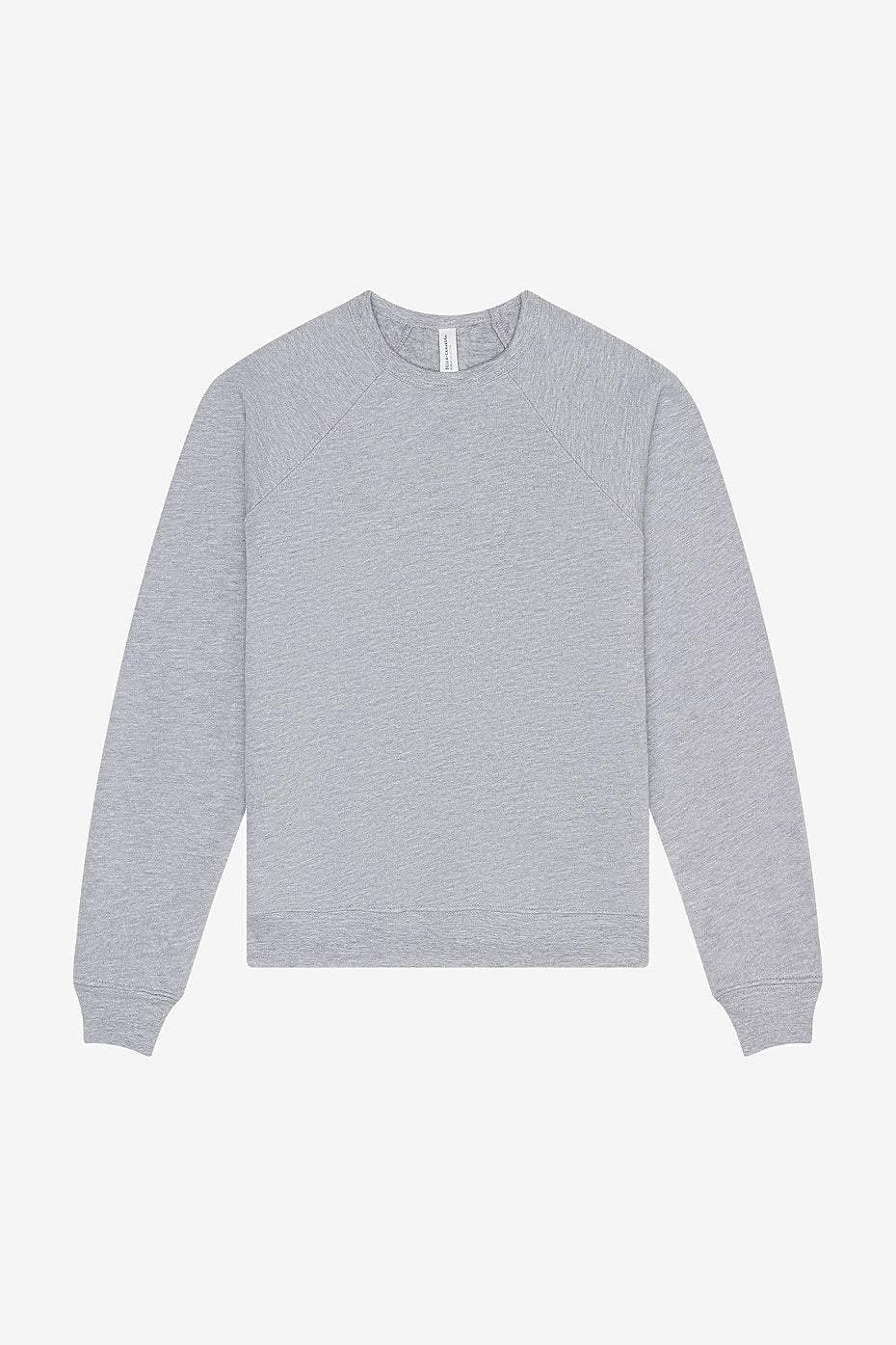 Youth Sponge Fleece Raglan Sweatshirt grey crewneck with ribbed cuffs and waistband by Bella+Canvas