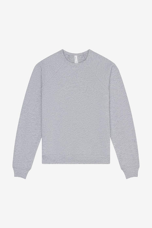 Youth Sponge Fleece Raglan Sweatshirt grey crewneck with ribbed cuffs and waistband by Bella+Canvas