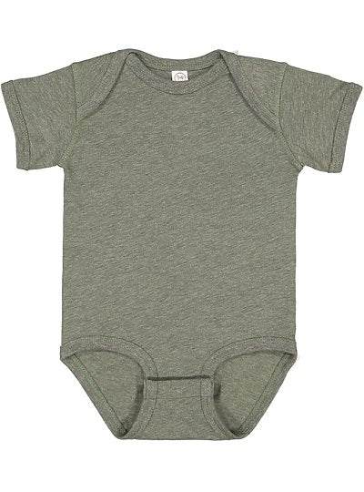 Infant Fine Jersey Bodysuit  Rabbit Skins  4424  APPLE TO CHARCOAL