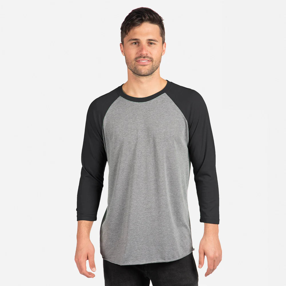 6051 Unisex Tri-Blend 3/4 Raglan T-Shirt  Next Level SIZES X-SMALL, SMALL, MEDIUM & LARGE