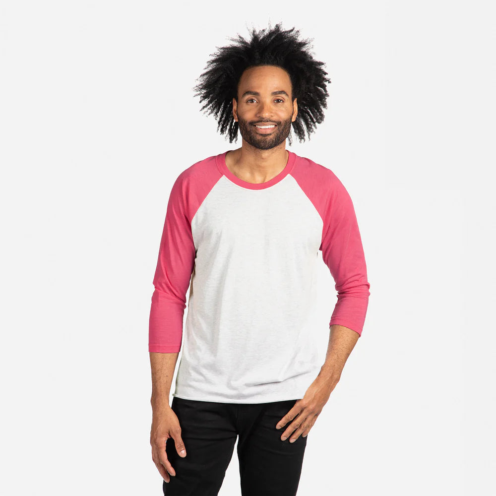 6051 Unisex Tri-Blend 3/4 Raglan T-Shirt  Next Level SIZES X-SMALL, SMALL, MEDIUM & LARGE