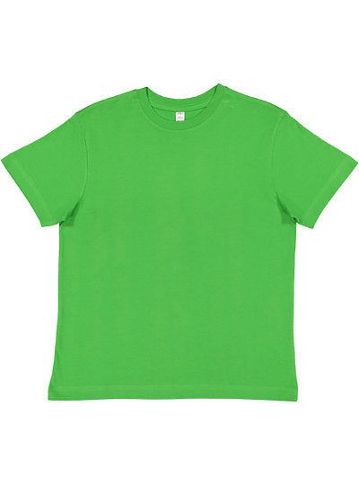 Youth Fine Jersey Tee in bright green, soft cotton crew neck shirt for kids
