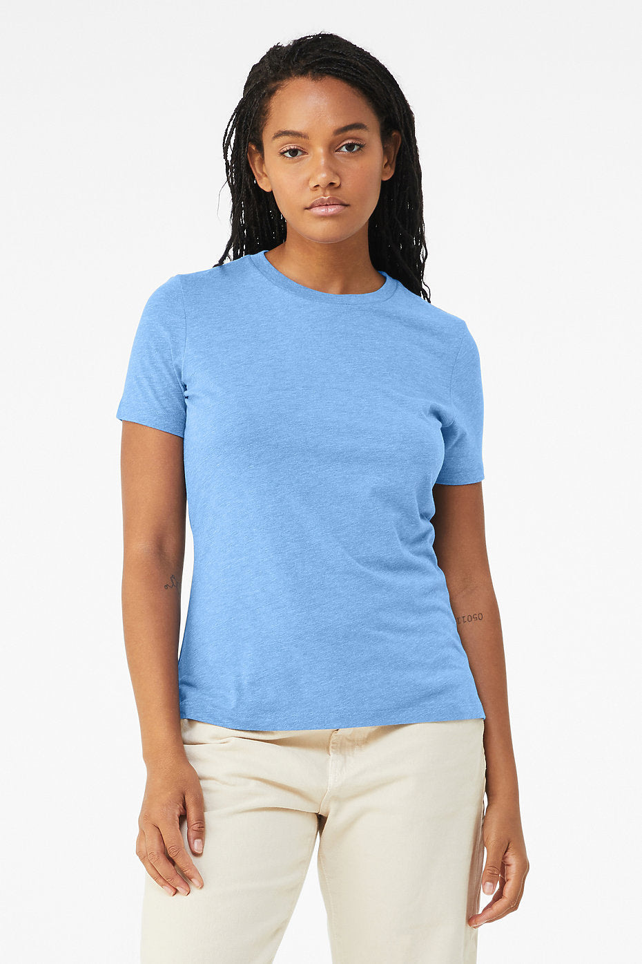 Women's Relaxed Heather CVC Short Sleeve Tee 6400 soft cotton t-shirt