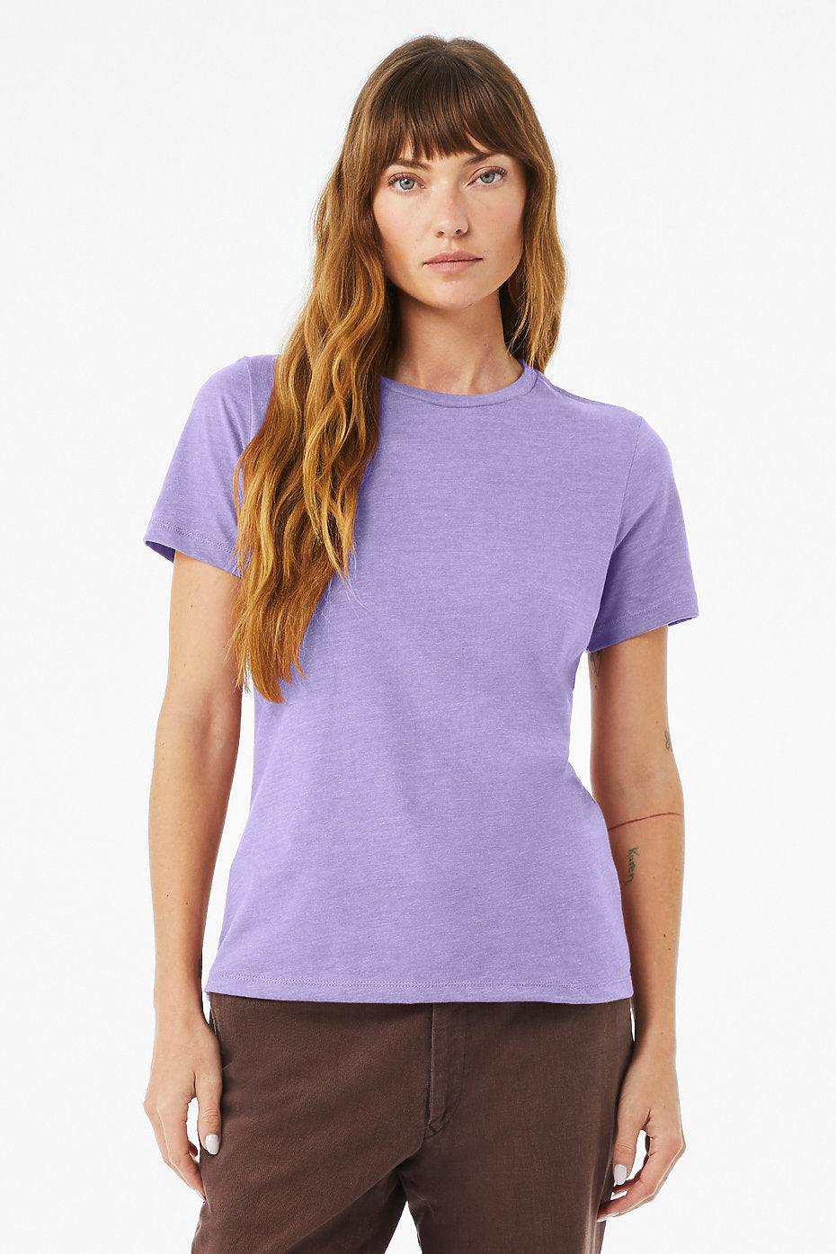 Women's relaxed heather CVC short sleeve tee casual t-shirt
