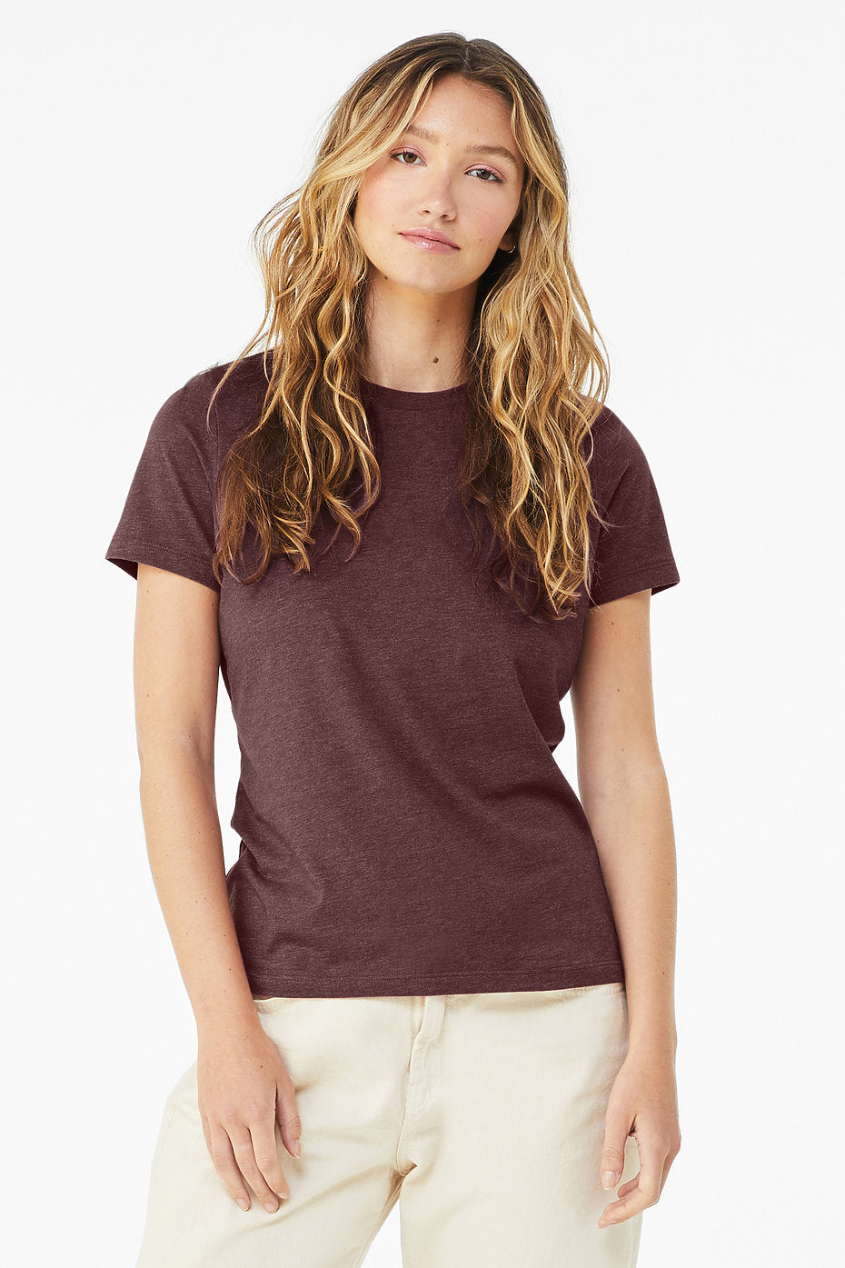 Women's Relaxed Heather CVC Short Sleeve Tee 6400 CVC  S & M