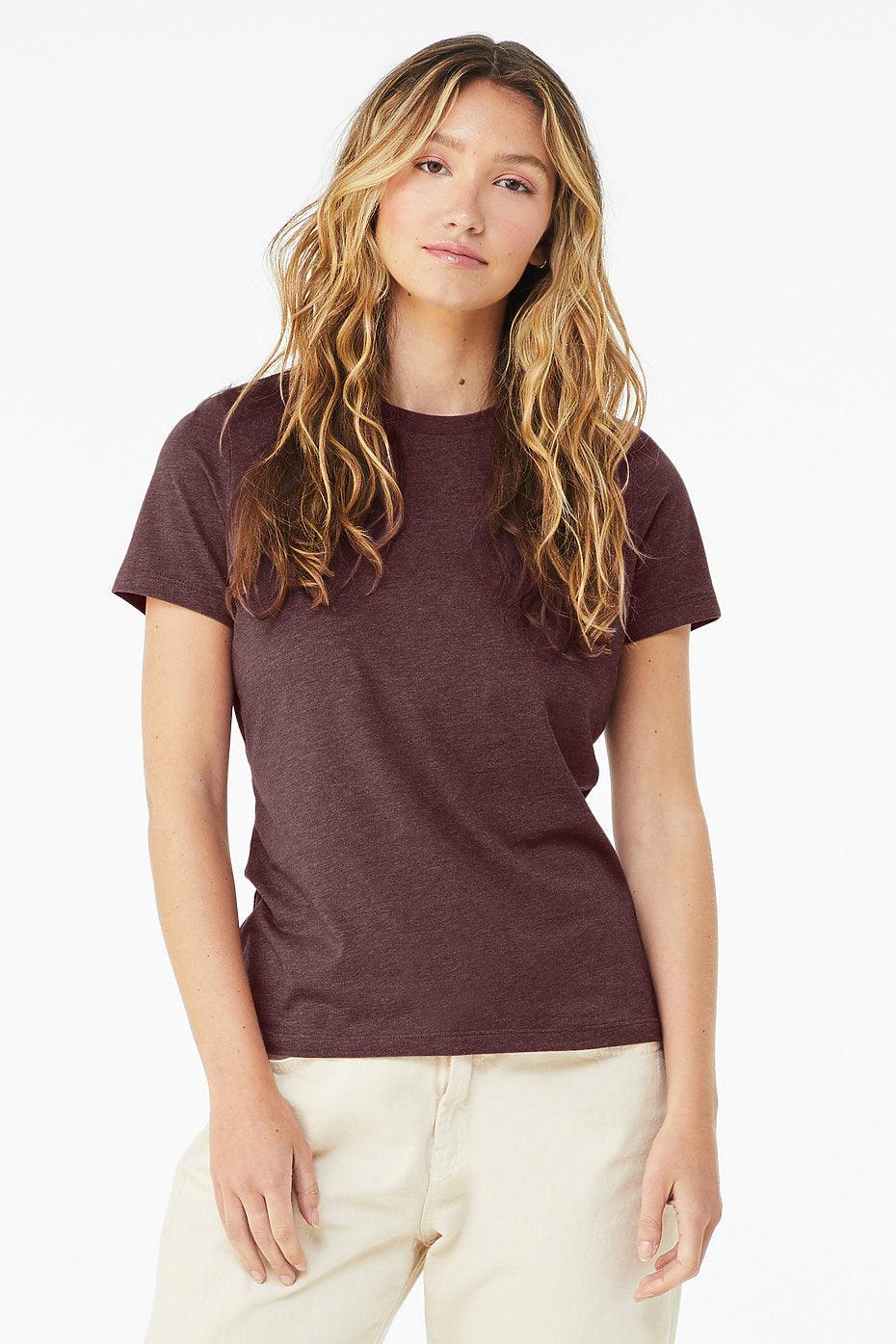 Women's relaxed heather CVC short sleeve tee casual t-shirt