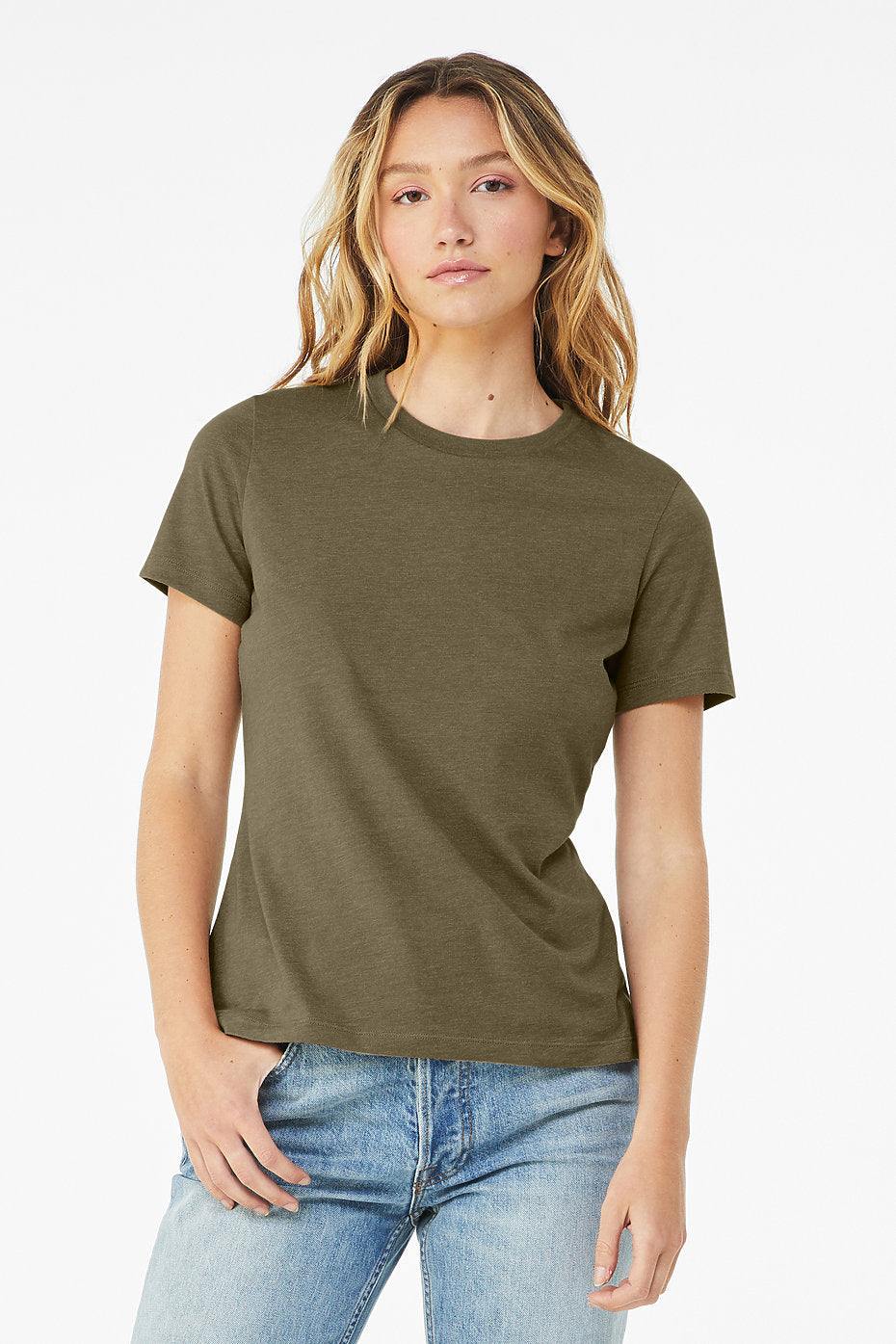 Women's relaxed heather CVC short sleeve tee casual t-shirt