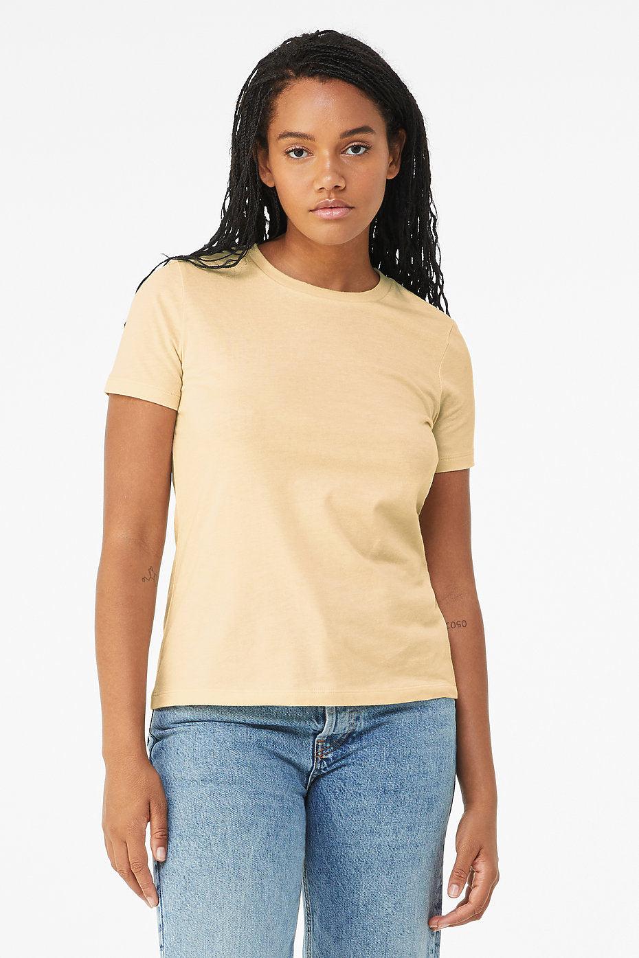 Women's relaxed heather CVC short sleeve tee casual t-shirt