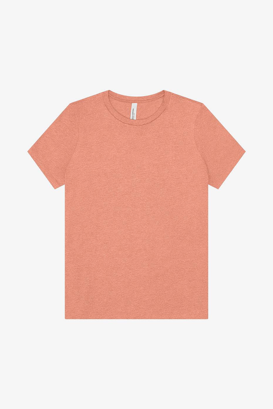 Women's relaxed heather CVC short sleeve tee casual t-shirt