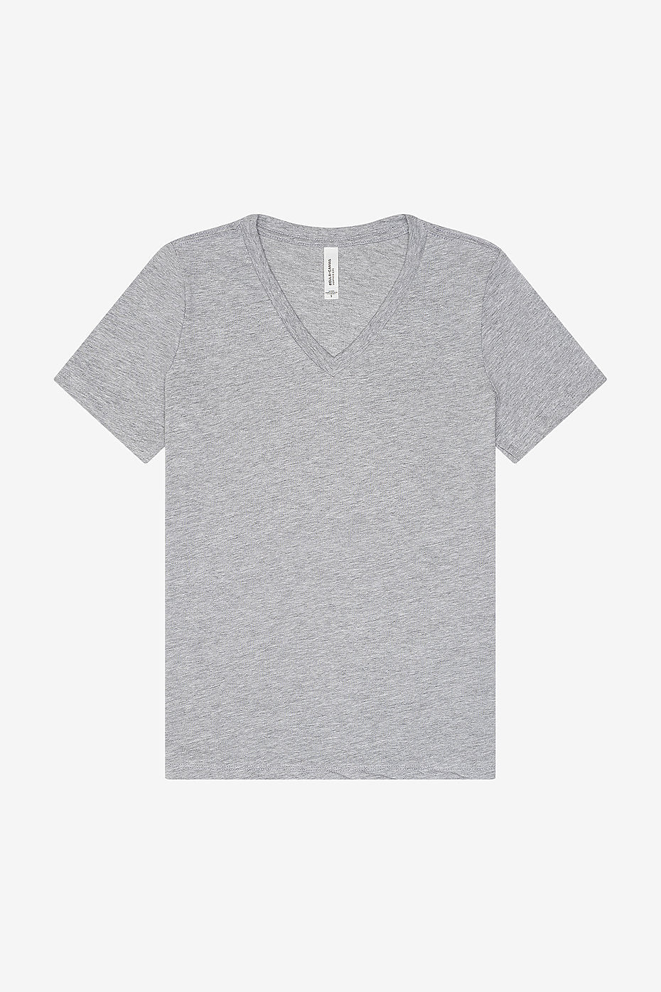 Women's relaxed heather CVC V-neck tee Bella Canvas 6405 front view