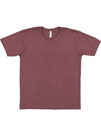 Unisex fine jersey tee in sangria color with classic crew neck and soft cotton fabric