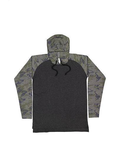 Unisex Long Sleeve Raglan Hood Tee  LAT  6917