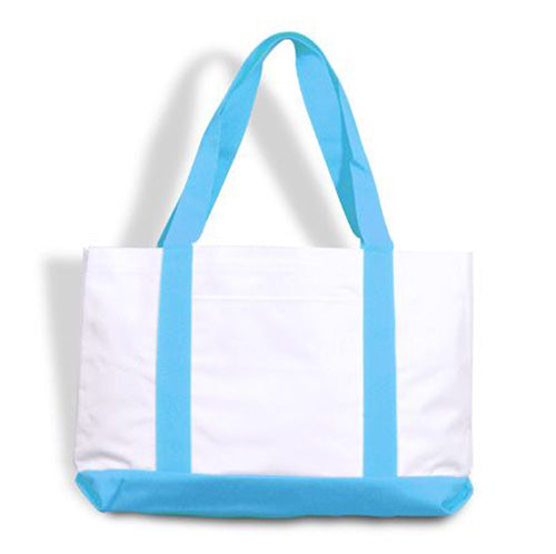 Tote Bag with Contrasting Handles and Gusset Bottom -  7002TO