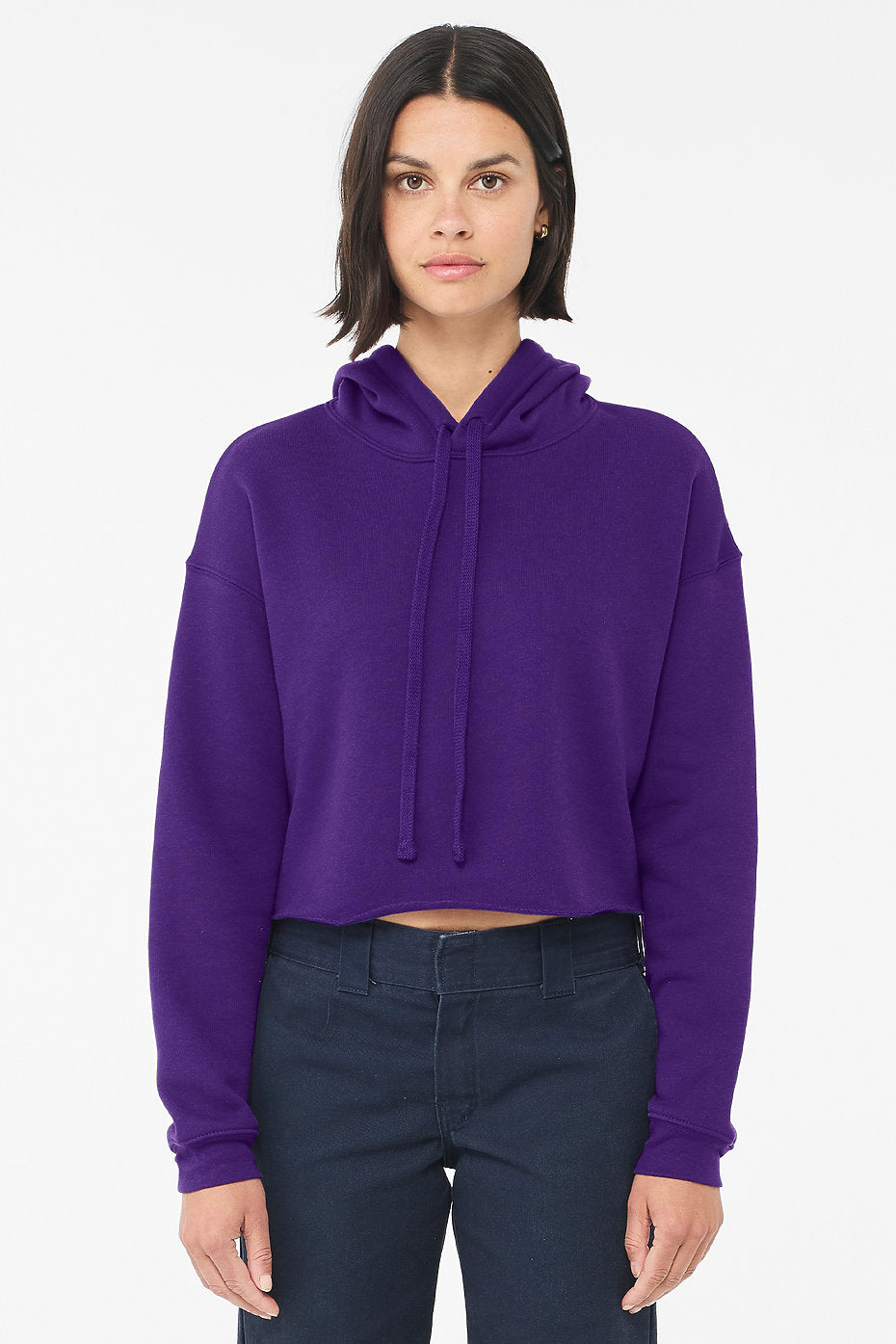 Women's cropped fleece hoodie trendy casual fall hoodie