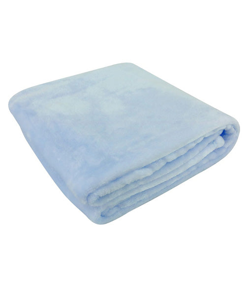 Soft blue faux mink blanket, perfect for keeping your baby cozy and warm.