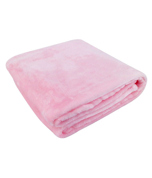Soft pink Alpine Fleece Mink Touch Luxury Baby Blanket, 30x40 inches, made from 100% polyester faux mink.