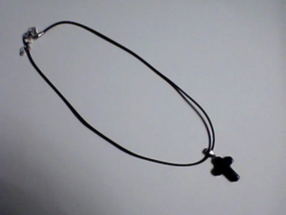 Faux Leather Black Necklaces with Crosses, Get yours Now Before they are Gone!!