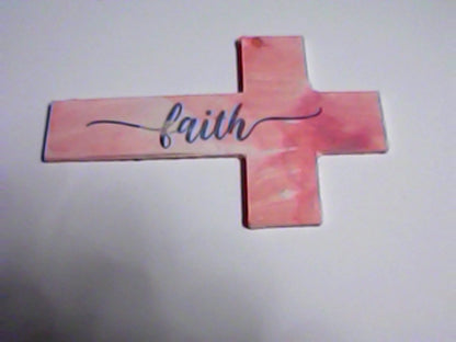 Handmade 4" Wooden Painted then Sublimated Crosses with Appreciation Words!
