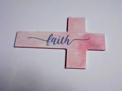 Handmade 4" Wooden Painted then Sublimated Crosses with Appreciation Words!