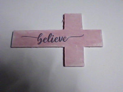 Handmade 4" Wooden Painted then Sublimated Crosses with Appreciation Words!