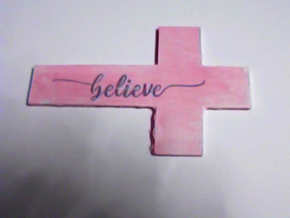 Handmade 4" Wooden Painted then Sublimated Crosses with Appreciation Words!